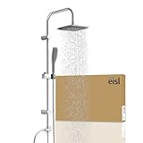 EISL Duschset EASY FRESH, Duschsystem ohne Armatur 2 in 1 mit großer Regendusche (250 x 200 mm) und Handbrause, Regendusche ohne Armatur ideal zum Nachrüsten, komplettes Montageset, Chrom DX12006