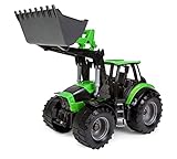 Lena 04613 Worxx Traktor Modell Deutz-Fahr Agrotron 7250 TTV mit Frontlader, ca. 45 cm, Landwirtschaft Spielfahrzeug für Kinder ab 3 Jahre, robuster Trecker mit funktionstüchtiger Ladeschaufel