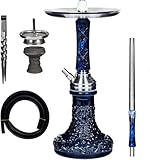 ShishaMe Secret Edelstahl Epoxid Shisha Set Komplett - Spezielles Blow-Off System - Wasserpfeife Shisha Set groß inkl. 150cm Shisha Schlauch mit Epoxid Mundstück und viel Zubehör