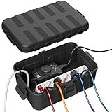 RESTMO große wasserdichte Kabelbox für den Außenbereich (Outdoor), IP54 wasserdicht, wetterfester Elektrokasten zum Schutz von Verlängerungskabel, Steckdosenleisten, Außensteckern (32x22x13cm)-Schwarz