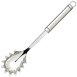 KitchenCraft Professional Spaghetti-Löffel, Ovaler Edelstahl-Nudellöffel mit Griff, Silber, 32,2 cm lang, 1 Stück