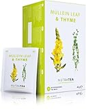 Nutra Tea Nutra Tea Königskerzenblatt und Thymian, Königskerzentee für Lunge und Hals, 80 % Königskerzenblatt, 20 % Thymian, 120 umhüllte Teebeutel, Kräutertee, 6 Stück