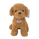 Plüsch Hund, 20cm Realistische Teddy Dog Teddy Hunde Spielzeug Kuscheltier für Kinder Plüschhund Puppe Stofftier Hund Simulation Spielzeug Plüschtiere Welpen Kissen Geschenke für Jungen Mädchen Babys