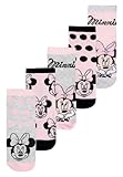 Disney Minnie Mouse Socken für Mädchen - Kinder Sneaker Söckchen Kindersocken Rosa/Grau (5er Pack) (DE/NL/SE/PL, Numerisch, 27, 30, Regular, Rosa/Grau)