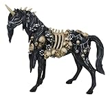 Ebros Gift Gothic Macabre Collection schwarzes dunkles Einhorn Pferd mit Skelett Knochen und Totenköpfen Figur Mythen und Legenden Fantasy Akzent