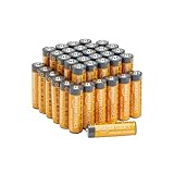 Amazon Basics Leistungsstarke AA-Alkalisch-Batterien, 10 Jahre Haltbarkeitsdauer, einfach zu öffnende Vorteilspackung, 36er-Pack