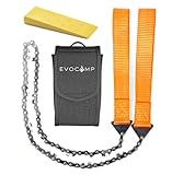 EVOCAMP Handkettensäge mit 33 Kettengliedern - Bushcraft Ausrüstung - kompakte und faltbare Camping Säge 65 cm mit einer Tasche - Ausrüstung für Camping