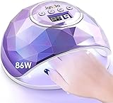 Janolia Nageltrockner Lampe, 86W UV LED Lampe für Nägel, Professionelle Gel UV LED Nagellampe mit Sensor LCD Display für Fingernagel und Zehennagel Nageldesign mit 4 Timer, Geeignet für alle Gel