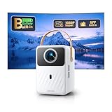 Mini Beamer【Eingebauter Akku & Andriod TV】 Toptro 1080P Full HD Beamer Heimkino mit Elektrischer Fokus, 300 ANSI WiFi Bluetooth Beamer Outdoor, 50% Zoom Klein Projektor mit Netflix/Prime Video/Dis+