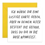 Central 23 - Lustige Geburtstagskarte – ICH WÜRDE DIR EINE LUSTIGE KARTE GEBEN - Humorvolle Glückwunschkarte zum Geburtstag für Männer Frauen Ihn Sie - Mit witzigen Aufklebern