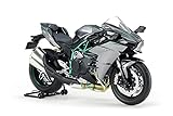 TAMIYA 300014136 14136 1:12 Kawasaki Ninja H2 Carbon, originalgetreue Nachbildung, Modellbau, Plastik Bausatz, Basteln, Hobby, Kleben, Modellbausatz, Zusammenbauen, unlackiert, Mittel