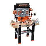 Smoby - Black+Decker Super Werkbank Center (79x34x103 cm) - große Werkzeugbank für Kinder ab 3 Jahre, Werkstatt mit 94 Werkzeug- und Zubehör-Teilen