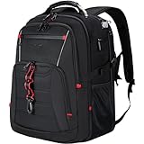 KROSER Laptop Rucksack Herren für 18.4 Zoll Laptop, Reiserucksack Multifunktion Wasserdicht XXX-Großer für Arbeit/Business Schwarz