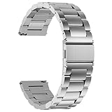 Fullmosa Edelstahl Uhrenarmband 22mm für traditionell Uhr, Kompatibel mit Samsung Galaxy Watch 3 45mm/Galaxy Watch 46mm,Huawei Watch 4/4Pro/GT 4/3/GT2 46mm/Garmin Vivoactive 4, 22mm Silber