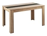 byLIVING Esstisch NORI/Küchentisch 120 cm/Esszimmertisch/Tisch in Sonoma Holz Eichen-Optik hell-braun/Wendeplatte in der Mitte wahlweise Schwarz oder Weiß / 120 x 80 x 75 cm (L x B x H)