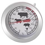 wenco Bratenthermometer Analog - Präzise Temperaturkontrolle für Fleisch, Fisch & Backwaren – Edelstahl-Dorn (11 cm), hitzebeständige Anzeige (Ø 5,5 cm) – Ideal für Ofen & Grill