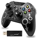 Wireless Controller für Xbox One,2,4 GHz Gaming Joystick Controller,Bluetooth Remote Gamepad für Xbox One/Xbox One S/Xbox One X/Xbox Series X/PS3/PC,No Headphone Jack (Schwarz）