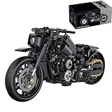 Technik Motorrad Bausteine Modell, 586 Teile Supermotorrad Bausteine für Harley-Davidson Supermotorrad Technik Rennen Superbike Modellbausatz, Superbike Konstruktionsspielzeu für Kinder Erwachsene