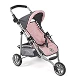 Bayer Chic 2000-Puppenbuggy Lola, Jogging-Buggy, Puppenjogger, Puppenwagen, Melange anthrazit-rosa, 612-81, 70 x 33 x 62 cm