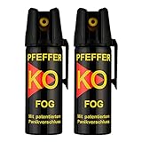 KO Pfefferspray Jet | Fog Verteidigungsspray | Abwehrspray Hundeabwehr | zur Selbstverteidigung | Sparset | Made in Germany (FOG 50 ML 2 Stk)