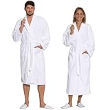 ZOLLNER Bademantel lang - hautfreundlich und super saugstark - Unisex - Baumwolle - Größe S - weiß - waschbar bis 95°C - Hotelqualität - Oeko Tex® zertifiziert