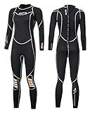 SHJMANPA 3mm Neopren Neoprenanzug Einteiliger Badeanzug Frauen Tauchen Tieftauchanzug Winter Speerfischen Thermischer Badeanzug Schnorcheln Surfen, Black, Medium