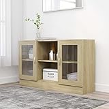 Generisch Vitrinenschrank Sonoma-Eiche 120x30,5x70 cm Holzwerkstoff,jiangboyue-802789