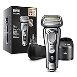 Braun Series 9 Pro Premium Rasierer Herren mit 4+1 Scherkopf, Elektrorasierer & ProLift Trimmer, 5-in-1 Reinigungsstation, 60 Min Laufzeit, Wet & Dry, Valentinstagsgeschenk für Ihn, 9466cc, chrom