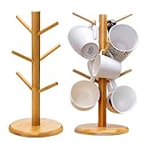 MEYAGOT Becherhalter aus Holz,2 Stück Tassenständer Holz,Baumbecherhalter,Veranstalter Zubehör Tasse Rack,Holzbecherhalter Für Kaffeetasse,Teetasse,Becher,Theke