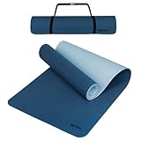 ALPIDEX Yogamatte rutschfest 190 x 61 x 0.6 cm | 190 x 90 x 0.6 cm Phthalatfreie Fitness TPE Matte Gymnastik Turnen Pilates Sport Yoga Trainingsmatte Isomatte, Dark Blue/Ice Blue, 190 x 61 x 0.6 cm