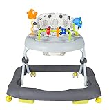 Cabino Lauflernhilfe Baby Walker höhenverstellbar, Gehfrei klappbar, Laufhilfe, Lauflernwagen, Laufstuhl – Grau