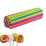 100 Stück Stiele für Cake Pops aus Papier, 15cm Cake Pop Stiele Lollipop Sticks für Cakepop, Lollipop, Hartbonbon, Regenbogen-Bonbons, Schokolade, Vielfarbig