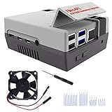 DVOZVO Retro Gaming Nes4Pi Gehäuse für Raspberry Pi 4 Model B, Raspberry Pi 4 Gehäuse mit Lüfter Raspberry Pi Lüfter Raspberry Pi Kühlkörper für Raspberry Pi 4 Model B