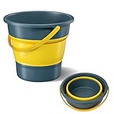 Ghazpmuk Collapsible Plastic Bucket, Falt Eimer, Sandeimer, Eimer Faltbar, Faltbarer Eimer, Falteimer Space Saving, Tragbares Putzeimer, Spülwanne, für Reinigung, Camping, Angeln, Reisen (5L)