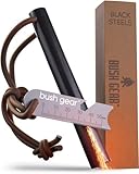 Bush Gear Feuerstahl Outdoor XXL - Extremer Funkenflug - Magnesium Feuerstarter Set - Bis zu 20.000x zünden, Feuerstein Kit für Survival, Zuhause, Camping und Bushcraft Abenteuer Version: BlackSteels