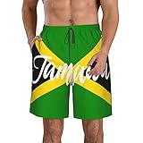 KAMQUERENCE Herren Badehose Herren Badeanzug Quick Dry Boardshorts mit Netzfutter Strandshorts Jamaika Herz Weiß, Jamaika White, XL