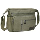 BOMKEE Umhängetasche Herren, Messenger Bag Groß Leinwand Schultertasche Shoulder Tasche 15.6 Zoll Laptop Bag für Arbeit Schule Reisen