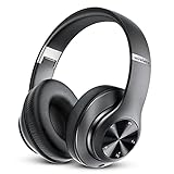 9S Bluetooth Kopfhörer Over Ear, 60 Stunden Spielzeit, Leichter Kabellose Kopfhörer mit 6 EQ-Modi, HiFi Stereo Faltbare Headset mit Mikrofon, weiche Ohrpolster für Handy/PC/Zuhause(Schwarz)