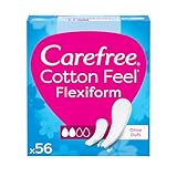 Carefree Slipeinlagen Cotton Feel Flexiform mit Frischeduft, 100% atmungsaktiv mit langanhaltendem Frischegefühl, Größe Normal, 56 Stück