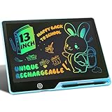 Kinayue LCD Schreibtafel Kinder Wiederaufladbare 13 Zoll Maltafel Zaubertafel Blau,Umweltfreundlich Lernspielzeug Schreibtablett,Weihnachten Geburtstag Geschenk für 3-12 Jahre alt Junge Mädchen