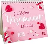 Mini-Kalender 2025: Der kleine Herzenswunschkalender: Kleiner Tischkalender mit Herzenswünsche Sprüchen | Mit Monatskalendarium | Schönes Geschenk für Mama