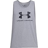 Under Armour Herren Sportstyle Logo Tank sportliches Muskelshirt aus superweichem Stoff rmelloses Sportshirt mit loser Passform, Steel Light Heather Steel Light Heather Black, M EU