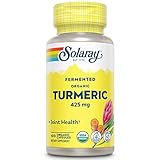 Solaray Bio Kurkuma (Turmeric) fermentiert | 425mg pro Kapsel | 100 Kapseln | hochdosiert | vegan | laborgeprüft | ohne unerwünschte Zusatzstoffe | Nahrungsergänzungsmittel mit Kurkuma