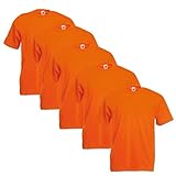 Fruit of the Loom Original T Rundhals T-Shirt F140 5er Pack- Gr. XXL, Orange