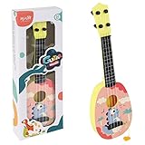 TSLBW 43 cm Gitarre für Kinder, Mini-Gitarre Ukulele Gitarre Spielzeug mit 4 verstellbaren Saiten Mini-Gitarre und Plektren Pink