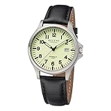 REGENT Titanuhr Unisex mit Echtlederarmband 36 mm Analog 10 ATM Saphirglas 1969.90.17