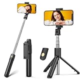 Selfie Stick Stativ, 3 in 1 Mini Selfiestick mit Fernauslöse Handy Erweiterbarer Selfie-Stange und Tragbar Monopod Handyhalter für iPhone/Samsung/Huawei IOS und Android