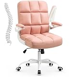 SEATZONE Home Office Schreibtischstühle Rosa PU-Leder Bürostuhl Bequem Ergonomisch Chefsessel Computerstühle für Damen und Erwachsene Mädchen