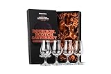 Whiskey, Scotch, Bourbon Professionelle Tasting und Nosing Gläser | 4er Set | 120 ml Kristall Whisky Verkostungsgläser mit Stiel für Rum, Gin, Likör | Whiskeygläser Geschenkset für Männer