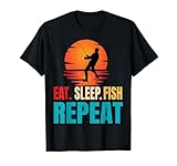 Eat Sleep Fish Repeat Fishing Lovers für Jungen, Kinder, Herren, Fischer T-Shirt